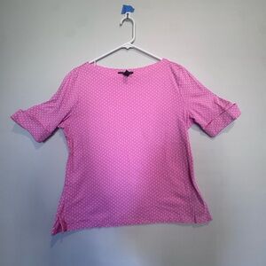 Lauren Ralph Lauren Hot Pink Polka Dot Tee